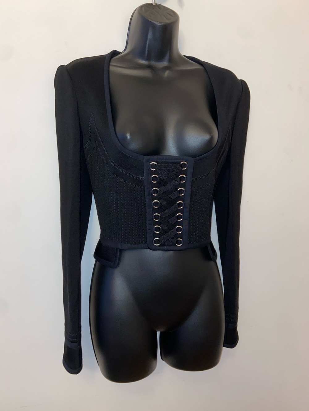 Givenchy Black Corset Lace Up Bandage Top - Picture 1 of 10